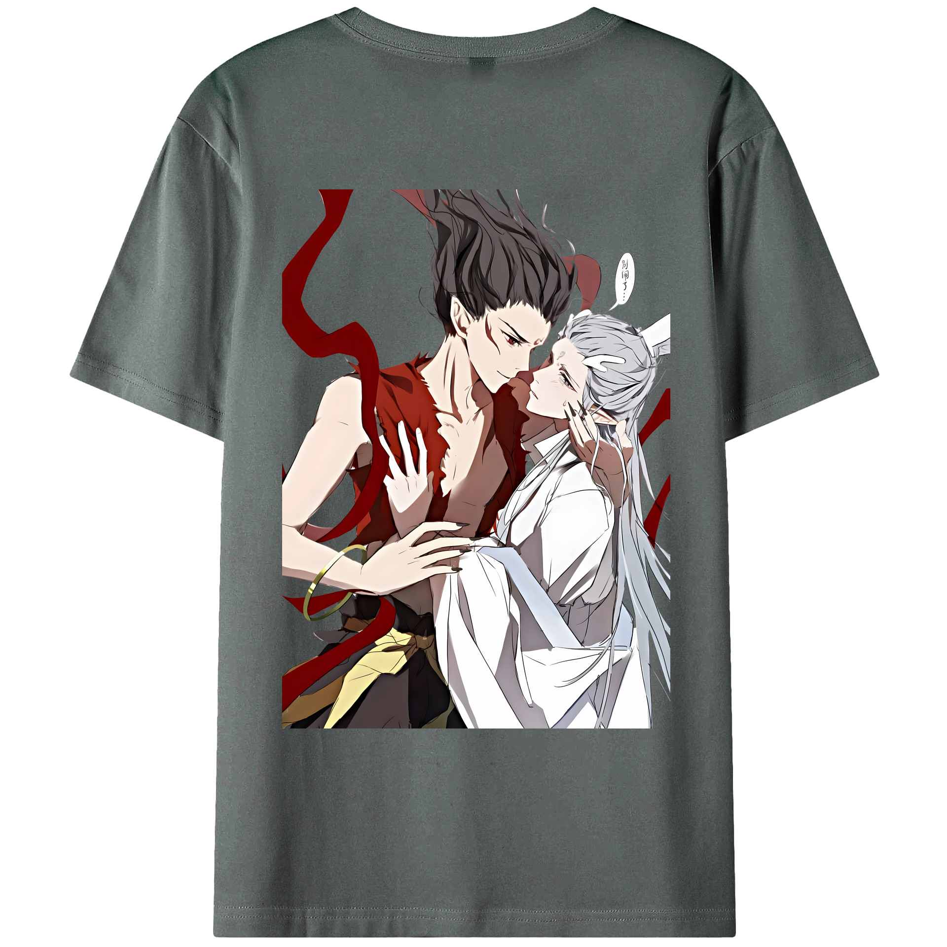 （画像用） Ne Zha 2 ナタ 魔童の大暴れ 綿100％ メンズ半袖Tシャツ（バックプリント） 通気性